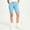 Blue, variant on Josdec Women's Elastic Back Waist Stretch Bermuda Shorts Slim Knee‑Length Chino Workwear Shorts with Pockets for Hiking and Daily Casual Wear