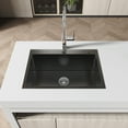 thumbnail image 2 of Izzovium 27"x19" Single Bowl Black Stainless Steel Kitchen Sink, Overmount Handmade Design with US Standard Drain and Hook, 304 Gauge 20 Steel, Sound Absorbing & Fingerprint Resistant, 2 of 8