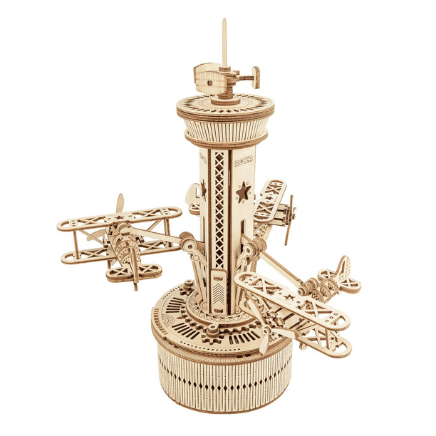 ROKR 3D Wooden Puzzle Mechanical Music Box DIY Aircraft Model Kits