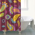 thumbnail image 5 of Ethnic Vintage Shower Curtain - Bohemian Paisley Floral Design with Elegant Elements, 72x84 Inches, 5 of 5