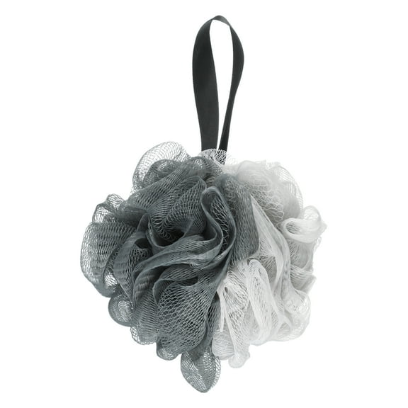 Unique Bargains 1 Pc Bath Shower Loofah Sponge Body Puffs for Bathroom 5.31"x4.33" Gray Deep Gray