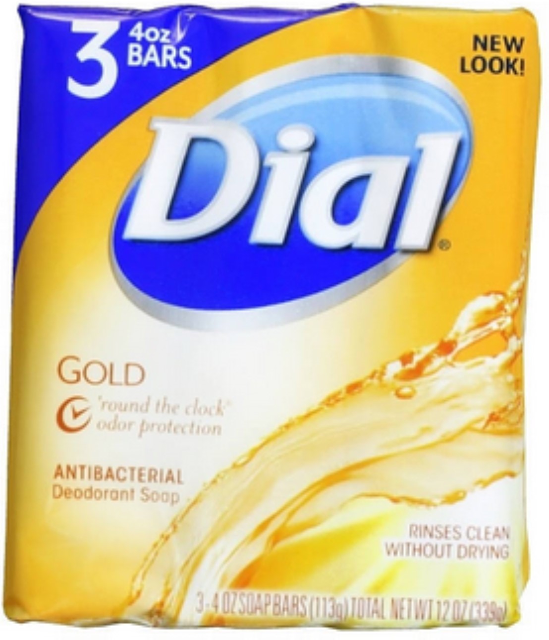 Dial Antibacterial Deodorant Soap Bar, Gold, 4 oz bars, 3 ea (Pack of 2