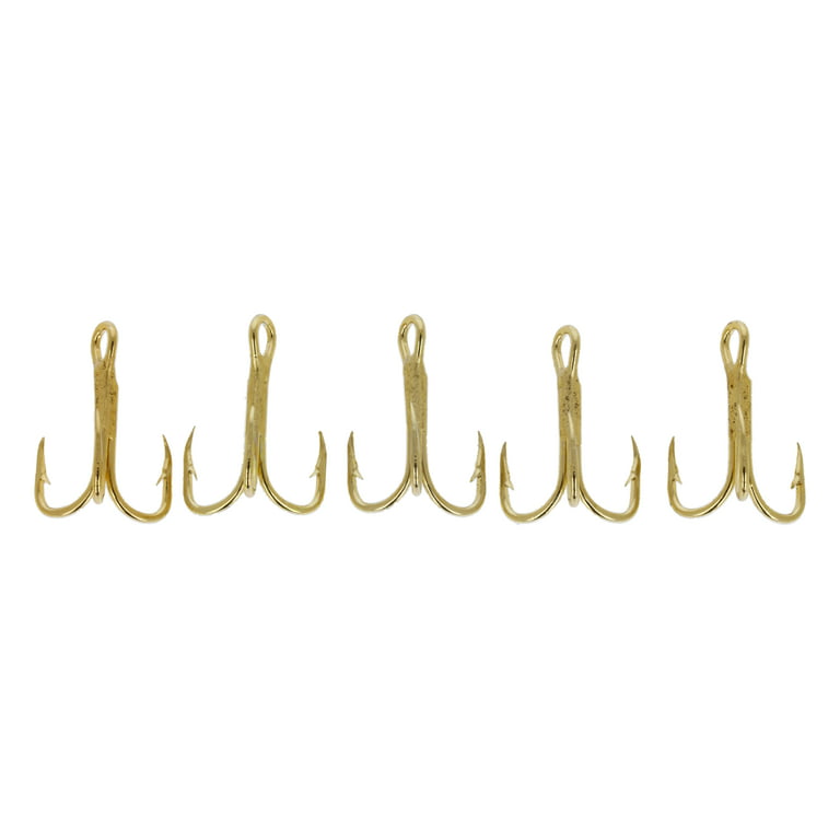 Eagle Claw 376AH-8 2X Treble Hook, Gold, Size 8, 5 Pack