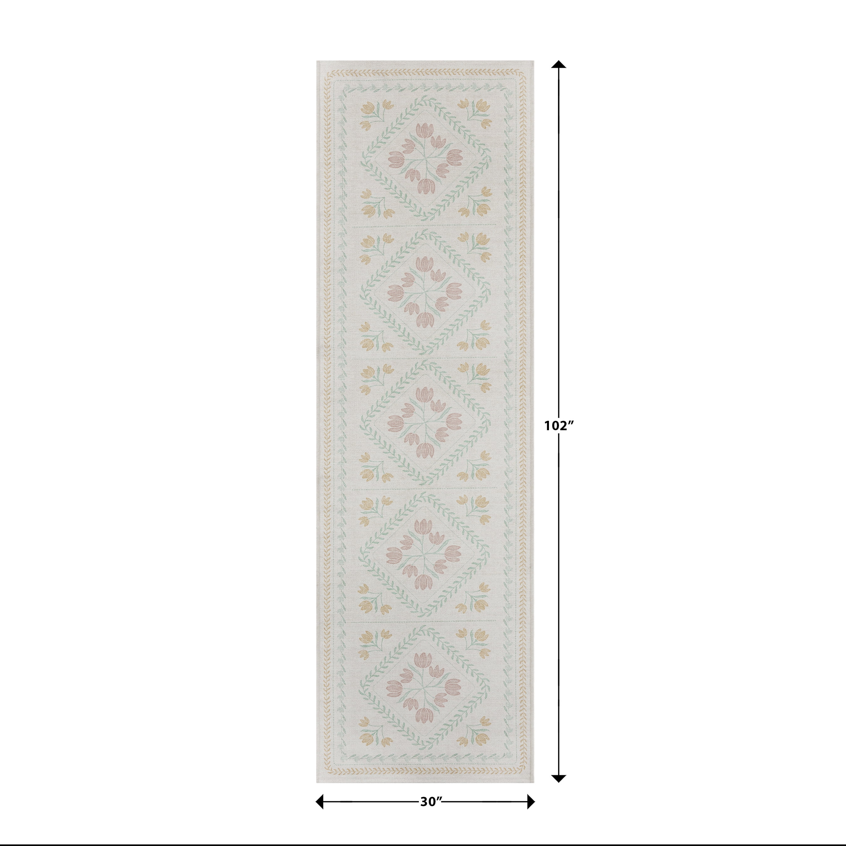 Better Homes & Gardens Blush Soliel Floral Runner Rug 30" x 102"