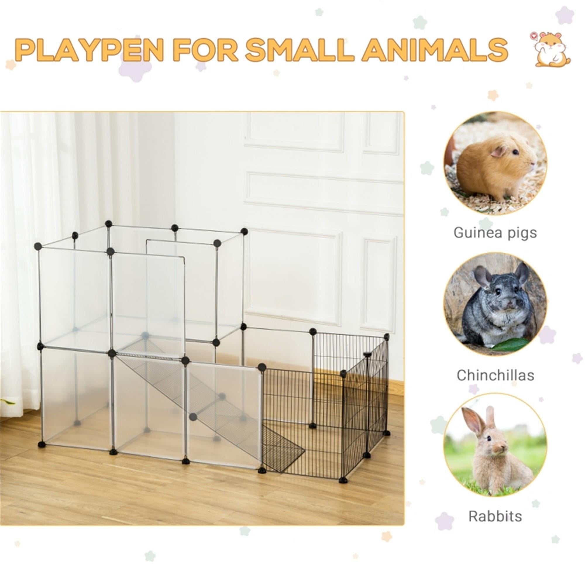 Pefilos 18 Panels Pet Playpen for Small Dogs, Animals Plastic Fence Cage for Guinea Pigs, Hamsters, Bunnies, Rabbits, White Pefilos 18 Panels Pet Playpen for Small Dogs, Animals Plastic Fence Cage for Guinea Pigs, Hamsters, Bunnies, Rabbits, White