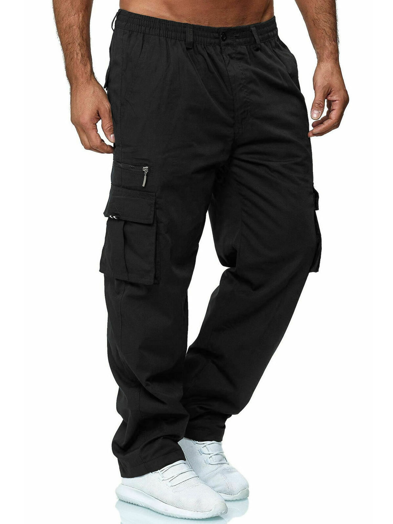 New Mens 3 In 1 Trousers Zip Off Combat Cargo Pockets Summer Elasticated Waist Bottoms Shorts Polyester Pants M-3XL 