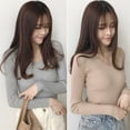 thumbnail image 5 of Slim Fit Women Fashion Casual V-Neck Sweaters Solid Winter T-Shirt Wear Long Sleeve Sweat Shirts, 5 of 6