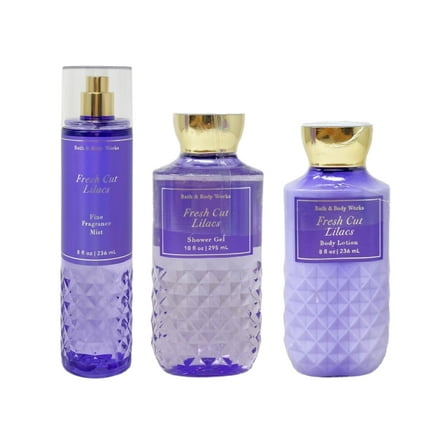 Bath and Body Works Fresh Cut Lilacs Trio Set - Fragrance Mist - Shower Gel - Body Lotion - Full Size