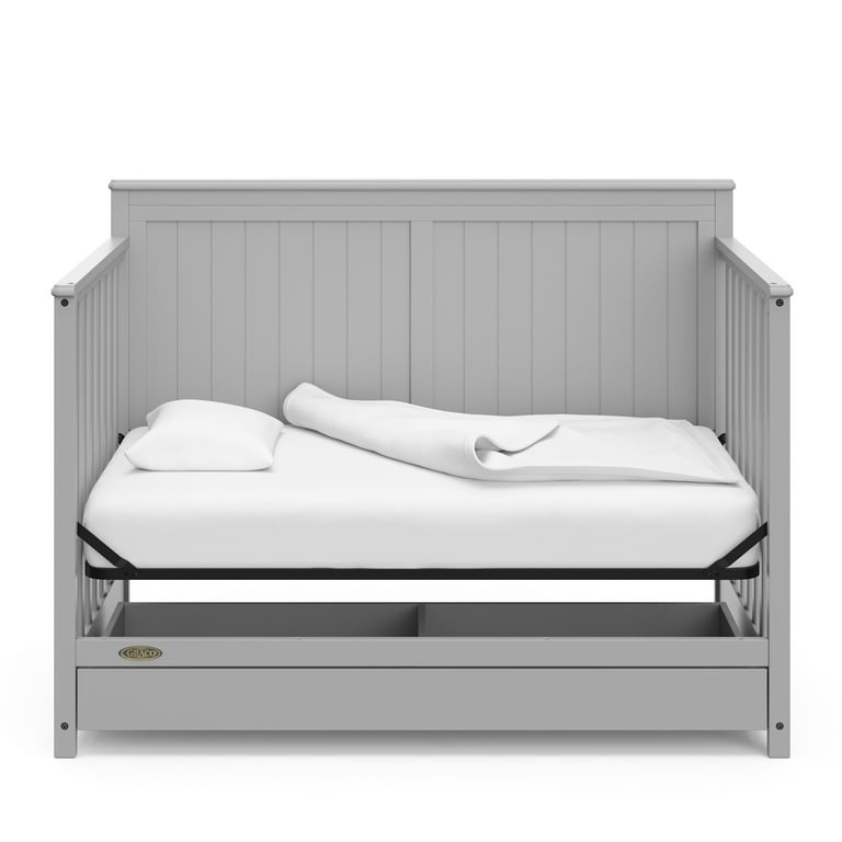 Graco Hadley 5 in 1 Convertible Baby Crib with Drawer Pebble Gray