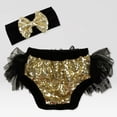 thumbnail image 2 of JUMEYU Little Girls Athletic Shorts Unisex Toddler Baby Shorts Ruffle Cotton Short One-Pack 3T 4T (Gold,3-4 Years), 2 of 7