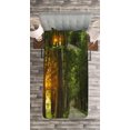 thumbnail image 3 of Ambesonne Nature Quilted Bedspread Set 2 Pcs, Fresh Morning Scenery, Twin Size, Green Marigold Beige, 3 of 3