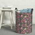 thumbnail image 6 of Fuzoiu Rose Mix Leopard Print Circular Hamper,Laundry Basket with Handle,Collapsible Laundry,Dirty Clothes Storage Basket,for Bedroom Bathroom Dorm Living Room-, 6 of 6