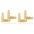 thumbnail image 4 of unbranded 4 Pcs  Corner Brass Bracket Corner Metal Joint Right Angle Brackets Fastener with Screws for Furniture Wood Cabinets Shelves, 4 of 8