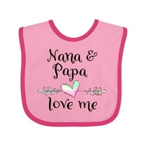 Inktastic Nana and Papa Love Me Heart Grandchild Boys or Girls Baby Bib