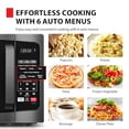 thumbnail image 3 of Horno microondas pequeño TOSHIBA ML-EM09PA(BS) con 6 menús automáticos, función de silencio y bloqueo para niños, iluminación LED, ideal para apartamentos, 0.9 pies cúbicos, plato giratorio extraíble, 3 of 5