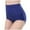 Blue, variant on Womens High Waist Lace Trim Solid Color Breathable Plus Size Wide Band Triangle Briefs Plus Size Underwear For Women Pink