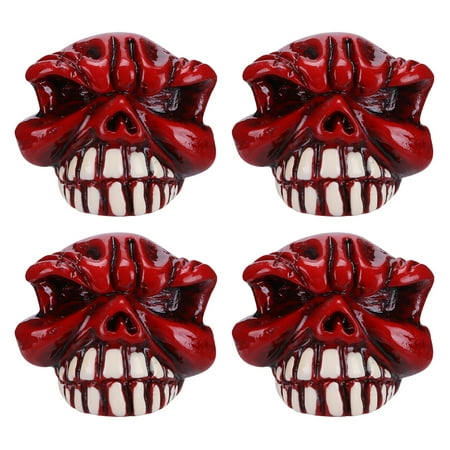 

1 Set Skull Head Tires Stem Motorcycle Mouth Inflating Ghost Head Mouth Resin Tyre Motorbike Bike Accessories (Red)