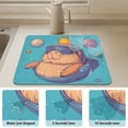 thumbnail image 6 of Wobogo Space Capybara Dish Drying Mats Diatomaceous Earth Super Absorbent Non-slip Rubber Sole 23.6×19.7in, 6 of 11