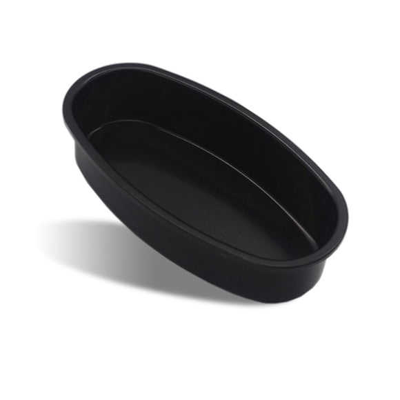 Cateissary Molde para pastel de queso ovalado de acero al carbono, molde para pan, pastel de carne, horneado antiadherente para horno y horneado negro