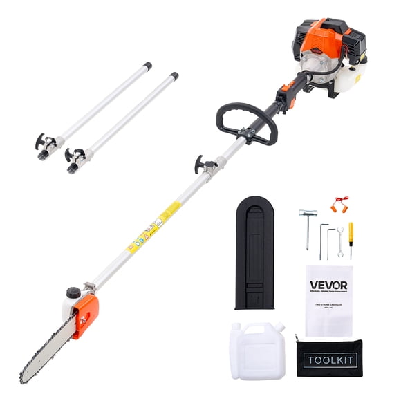 VEVOR Gas Pole Saw 43CC 2-Stroke Extendable Cordless Tree Trimmer 10 in Cutting Bar