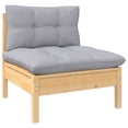 thumbnail image 3 of vidaXL 12 Piece Garden Lounge Set with Grey Cushions Solid Pinewood, 3 of 5