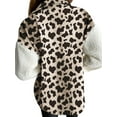thumbnail image 3 of Aunavey Women Fuzzy Sherpa Fleece Jacket Button Collar Plaid Plush Patchwork Shirt Tops Coat with Pockets, 3 of 3