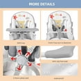 thumbnail image 4 of Portable Baby High Chair, Eat and Grow Toddler Dining Chair, Simple Fold Highchair with 2 Removable Tray and 5 Point Safety Belt, 4 of 9