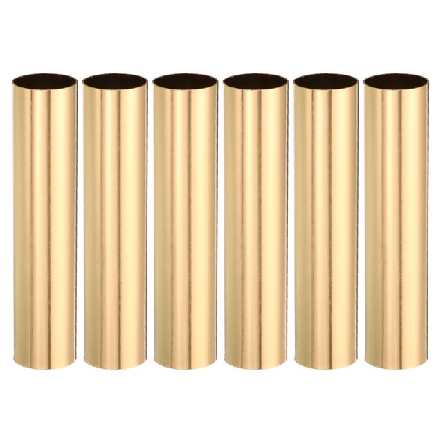 E12 Vela Enchufe Cubiertas, 3.9 Pulgadas Alto Metal Araña Mangas Bombilla Luz Candelabro Base Soporte para Mayoría Candelabros, Dorado Tono 6uds