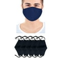 thumbnail image 2 of Dscover Adult Navy Face Masks Cotton Cloth With Adjustable Ear Loops And Nose Clip- 5 Pack, 2 of 6