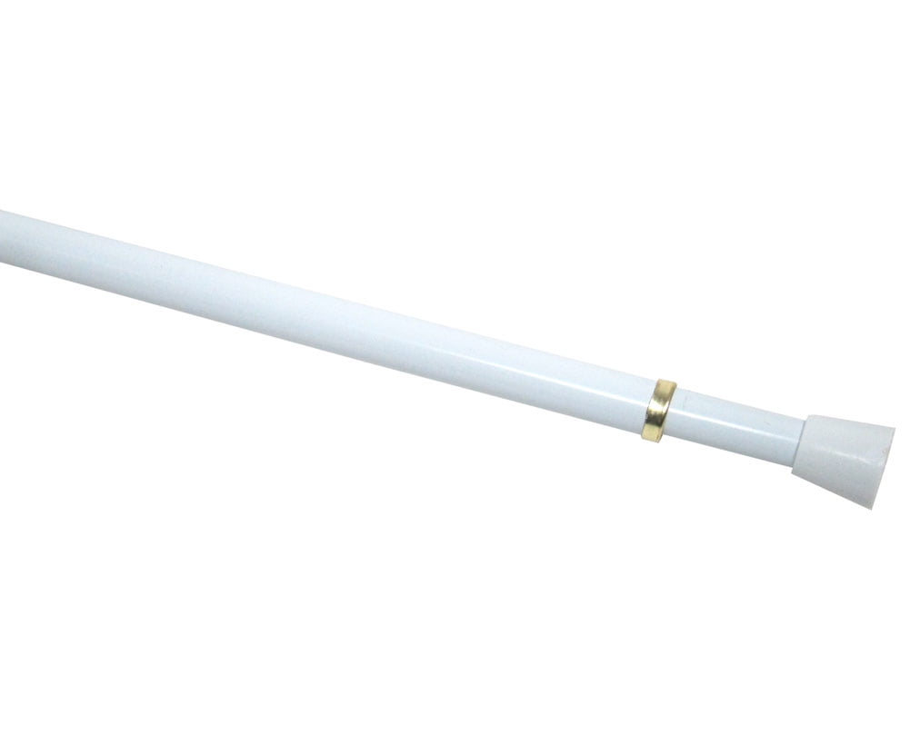 The Classic Touch Adjustable Tension Curtain Rod, 18-28 Inches, White