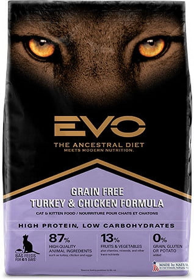 EVO Ancestral Diet Grain Free Turkey Chicken Formula Dry Cat