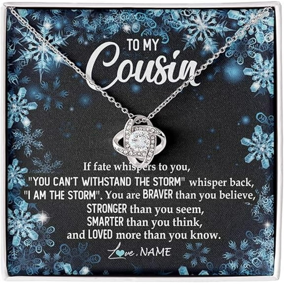 Cousin Birthday Gift Necklace, To My Cousin Necklace Gift, Christmas Gift, Wedding Gift for Cousin, Love Knot Necklace with Message Card and Gift Box
