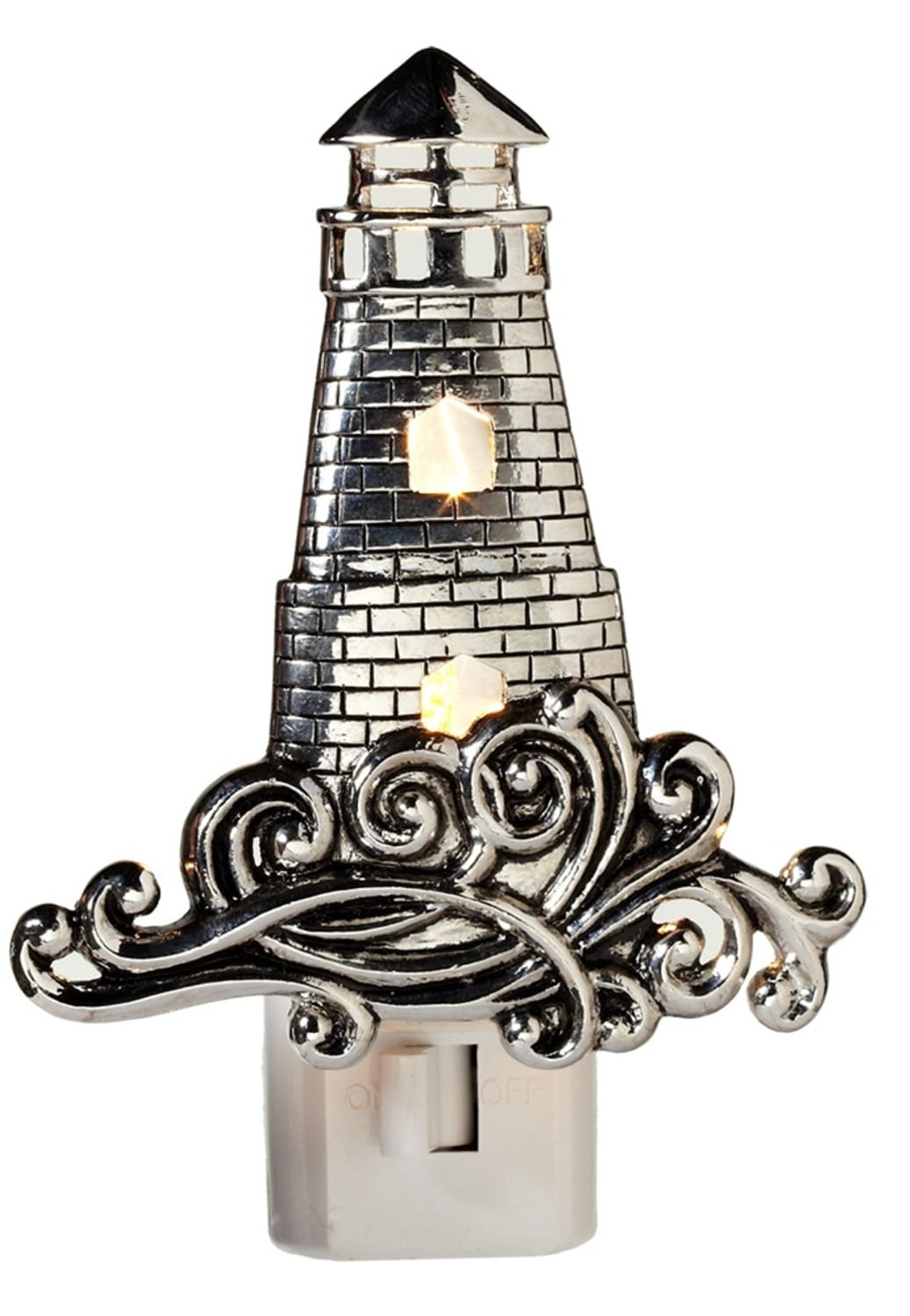 Silver Lighthouse Coastal Electric 7 Watt Night Light Replaceable Bulb