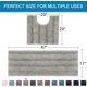 thumbnail image 2 of Juego de alfombrillas antideslizantes de chenilla gruesa y peluda para baño, extrasuaves y absorbentes, a rayas, 2 piezas, lavable a máquinaDove47" x 17" más 20" x 20" en forma de U, 2 of 5