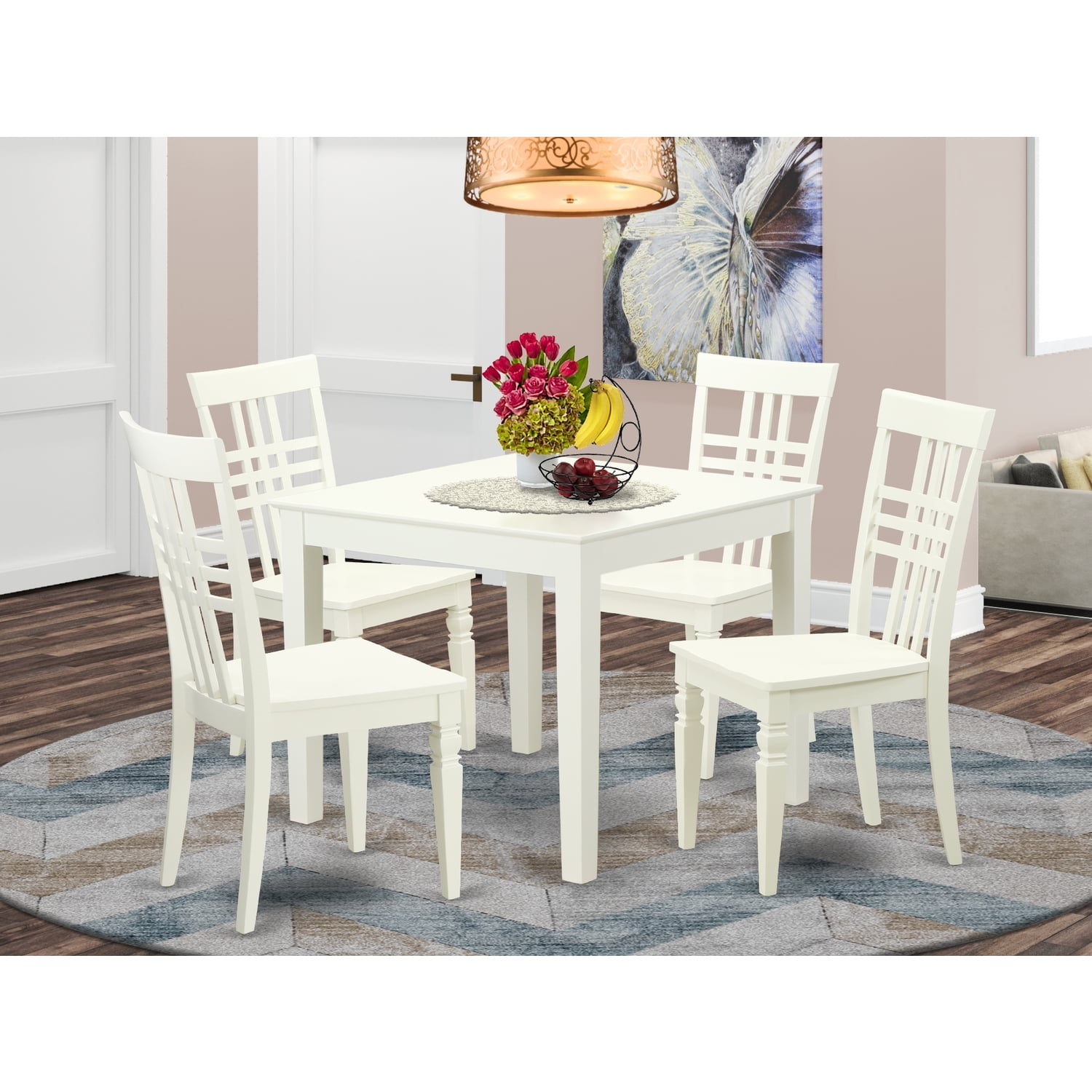 Kitchen Table And Wood Dining ChairsFinishLinen White,Number of Items