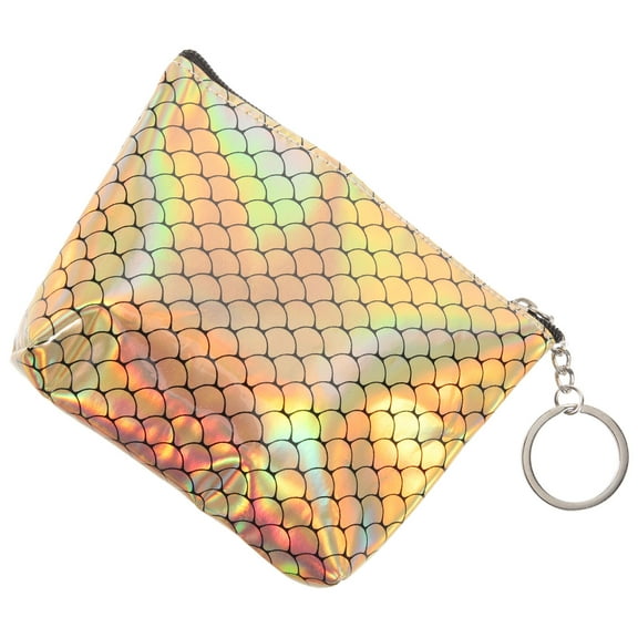 Masteelf Small PU Wallet for Women, Fish Scale Pattern Zipper Clutch, Compact Ladies Card Holder Purse