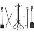 thumbnail image 5 of F-1056 5 Piece Black Fireset with Heavy Crook Handles, 5 of 7