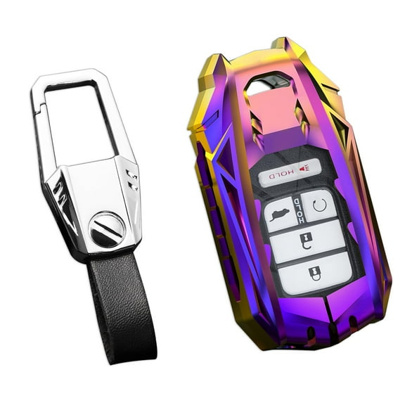 For Honda Key Fob Cover,Keychain,Zinc Alloy Protection Car Key Case For Accord Odyssey CR-V Civic Crosstour Pilot Ridgeline CR-Z HR-V Smart Remote Keyshell Accessories