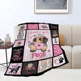 thumbnail image 6 of Just A Girl Who Loves Pugs Blanket Puppy Dog Blanket Animal Fleece Blanket Throw Soft Cozy Pink Blanket for Bed Sofa Couch Gifts for Kids Boys Girls Pets 50"x40", 6 of 6
