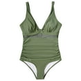 thumbnail image 2 of Women Swimsuits Slimming One Piece Bathing Suit Sexy V Neck High Waisted Swimwear for Women, 2 of 5