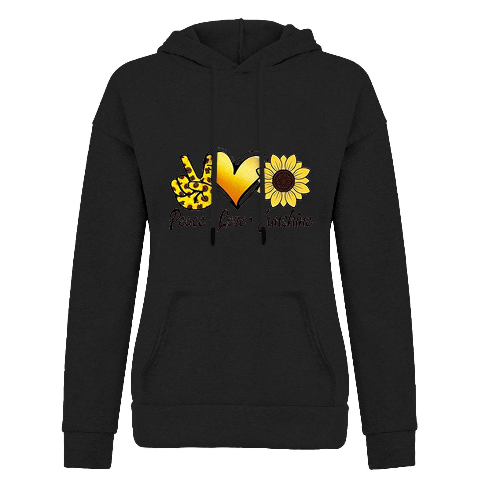 Ichuanyi Womens Tops, Summer Autumn Winter Ladies Long-Sleeved Pullover Print Round Neck Hooded Sweatshirt