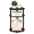 thumbnail image 2 of Furinno TURN-N-TUBE Night Stand, 3-Tier 23" Oval Nightstand, Bedside Table with Open Shelving for Bedroom, Living Room, Espresso, 2 of 5