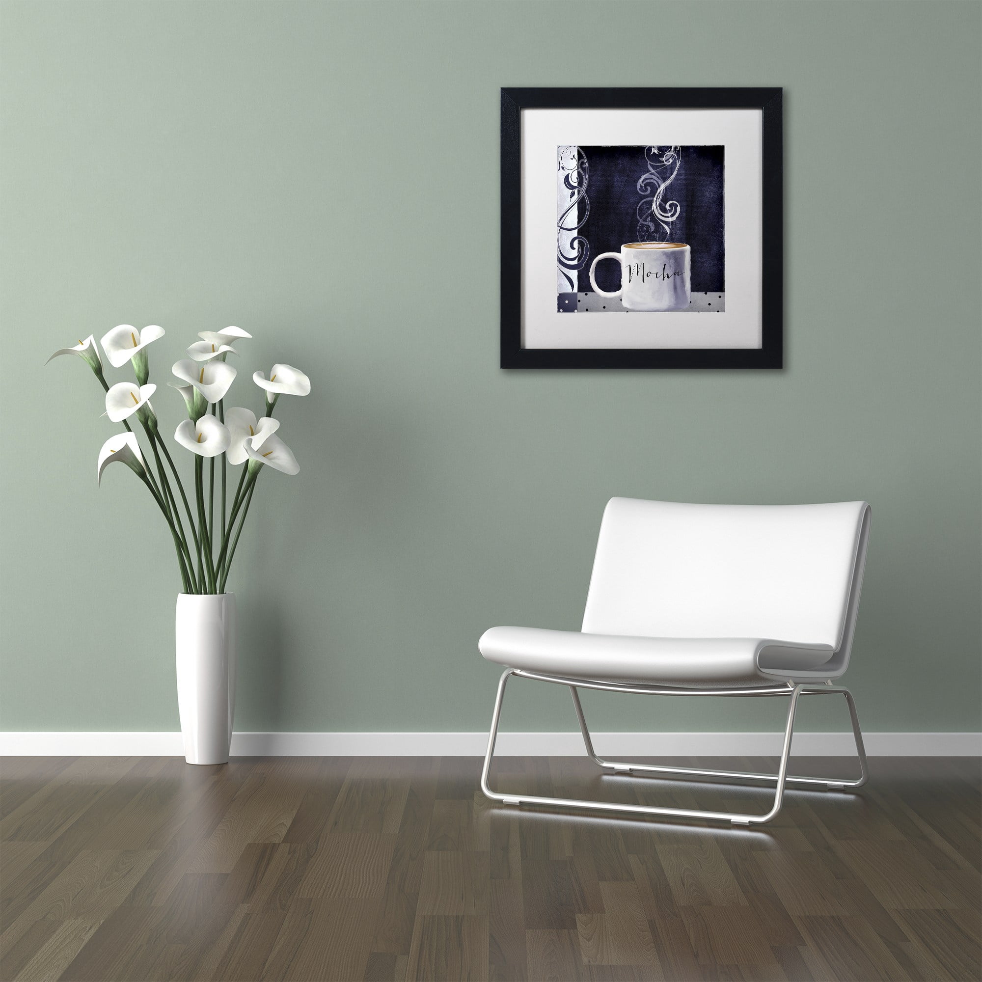 Trademark Fine Art "Cafe Blue III" Canvas Art by Color Bakery White Matte, Black Frame