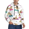 thumbnail image 2 of Picia Yoga Dogs Poses Pattern Casual Men's Hoodie - Lightweight Hooded Sweatshirt with Kangaroo Pocket, Comfortable Pullover for Everyday, Travel-Large, 2 of 7