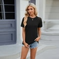 thumbnail image 4 of Fjuchai Womens Soft T-Shirt for Female Cotton Solid Color Short Sleeve Tees Summer Pullover Shirt S-XXL, 4 of 9