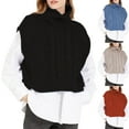 thumbnail image 1 of Sentmoon Sweaters for Women High Neck Knitted Sleeveless Sweater Tops for Women Plus Size Solid Color Loose Warm Womens Clothes Fall and Winter for Weekend Breakfasts L, 1 of 5