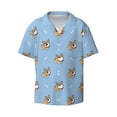 thumbnail image 6 of Kdxio Men's Hawaiian Shirt for Men Short Sleeve Shirt Cute Cartoon Corgi Summer Casual Holiday Beach Button Down T-Shirts, 6 of 7