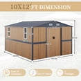 thumbnail image 4 of 10x12 FT Outdoor Steel Storage Shed with Lockable Doors & 2 Windows, Versatile Garden Shed for  Backyard, Patio StorageTools & Chicken Coop, 4 of 26