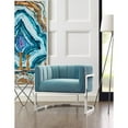 thumbnail image 2 of TOV Furniture Magnolia Sea Blue Velvet Chair with Gold Base, 2 of 11
