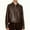 Coffee, variant on Women Collared Drawstring Hem Faux Leather Cropped Jacket Full Zip Vintage Biker Casual Outer Coat Green S